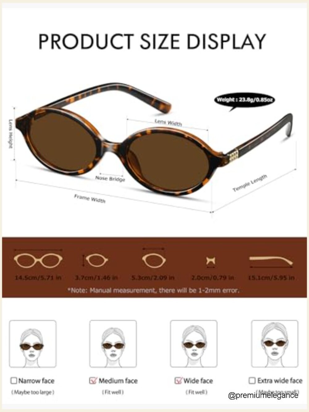 2 Pack Retro Oval Small Frame Sunglasses UV400 Protection - Picture 4 of 7